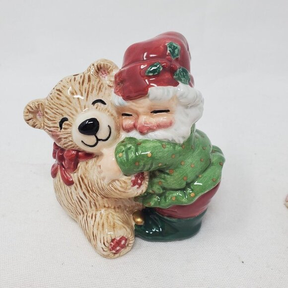 Holiday Elf Bear Salt Pepper Shaker Set, 2003 Fitz and Floyd Christmas - Picture 3 of 11